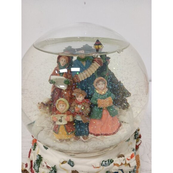Vintage Nativity Musical Water Globe Rotating Base We Wish You A Merry Christmas - Picture 8 of 14